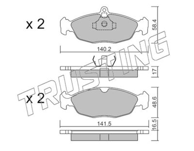 Zestaw klocków hamulcowych, hamulce tarczowe TRUSTING 079.0