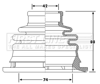 Bellow, drive shaft FIRST LINE FCB6197