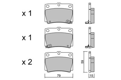 Комплект тормозных колодок, дисковый тормоз AISIN BPMI-2003 для MITSUBISHI PAJERO