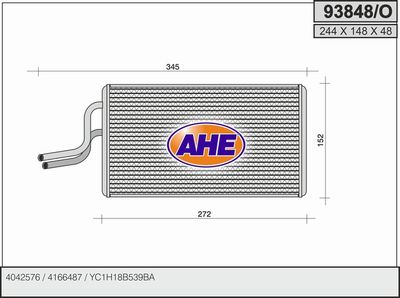 AHE 93848/O Радіатор пічки 
