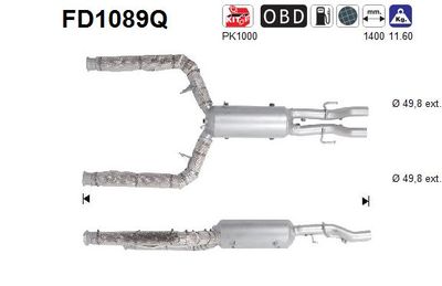 Filtr sadzy / filtr cząstek stałych, układ wydechowy AS C2Z4809