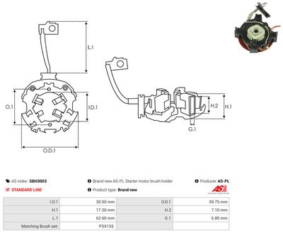 Vorschau Halter, Kohlebürsten Ansicht 2