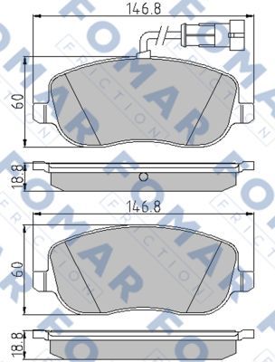 FOMAR Friction FO 847081 Тормозные колодки и сигнализаторы для FIAT CROMA (194_) 1.9 D Multijet (194AXC1B, 194AXC12)