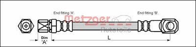 Тормозной шланг METZGER 4118144 для FIAT 126