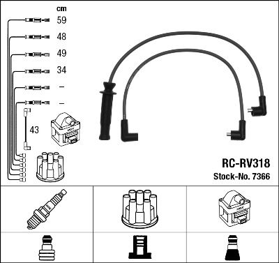 Комплект проводов зажигания NGK 7366 для ROVER 600