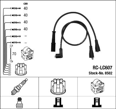 Комплект проводов зажигания NGK 8502 для LANCIA Y10