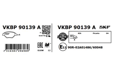 SET PLACUTE FRANA FRANA DISC SKF VKBP90139A 2