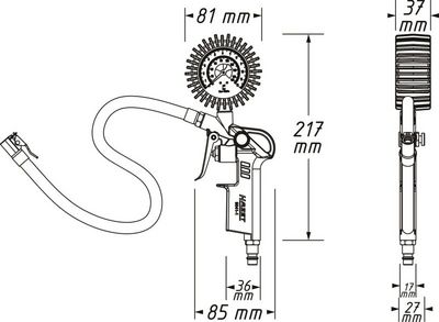 Dæktryktester/-fylder HAZET 9041-1