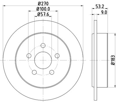Тормозной диск HELLA 8DD 355 107-921 для CHRYSLER NEON