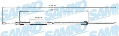 Тросик, cтояночный тормоз SAMKO C0092B для CITROËN BERLINGO