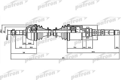 Приводной вал PATRON PDS1063 для PEUGEOT 306