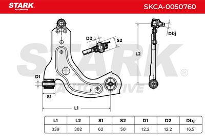 носач, окачване на колелата STARK SKCA-0050760