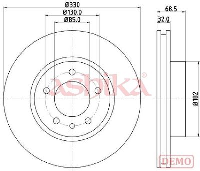 спирачен диск ASHIKA 60-00-0957C