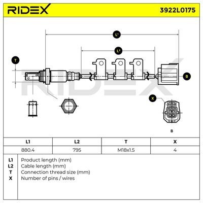 ламбда-сонда RIDEX 3922L0175