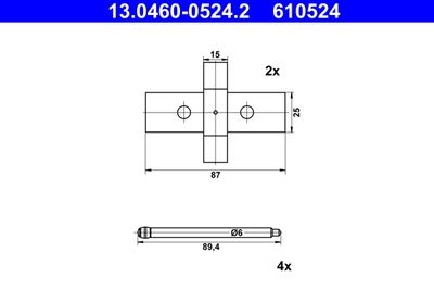 Комплектующие, колодки дискового тормоза ATE 13.0460-0524.2 для TESLA MODEL S	