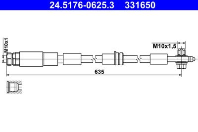 Тормозной шланг ATE 24.5176-0625.3 для SEAT ARONA