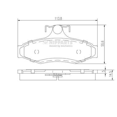 Комплект тормозных колодок, дисковый тормоз NIPPARTS J3610900 для DAEWOO NUBIRA