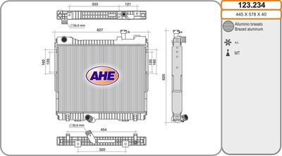 Радиатор, охлаждение двигателя AHE 123.234 для NISSAN NT400