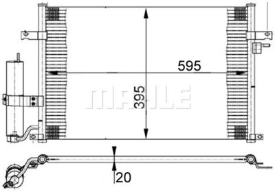 MAHLE AC 384 000S Радиатор кондиционера  для CHEVROLET LACETTI (Шевроле Лакетти)