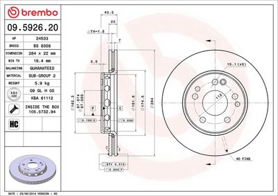 DISC FRANA BREMBO 09592620 1