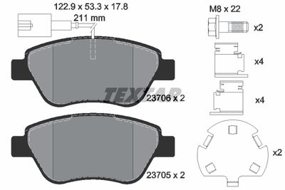 Комплект тормозных колодок, дисковый тормоз TEXTAR 2370601 для FIAT LINEA