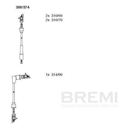 комплект запалителеи кабели BREMI 300/374