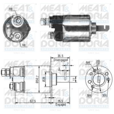 Тяговое реле, стартер MEAT & DORIA 46112 для MITSUBISHI LANCER