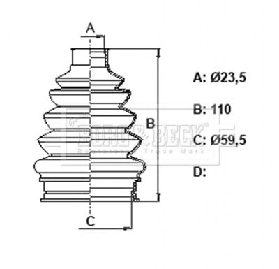 BORG & BECK BCB6382 Пыльник шруса  для CHEVROLET CAPTIVA (C100, C140) 2.2 D 4WD