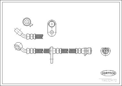 Тормозной шланг CORTECO 19032472 для HONDA CRX