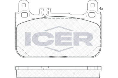 Kit de plaquettes de frein, frein à disque ICER