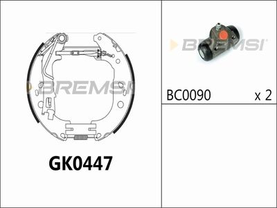 Комплект тормозных колодок BREMSI GK0447 для FIAT IDEA