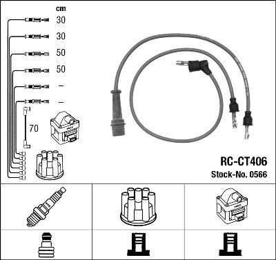 Комплект проводов зажигания NGK 0566 для CITROËN CX