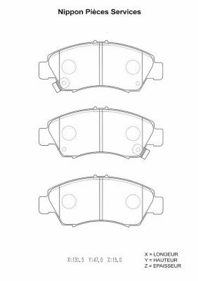 Комплект тормозных колодок, дисковый тормоз NPS H360A27 для HONDA CAPA