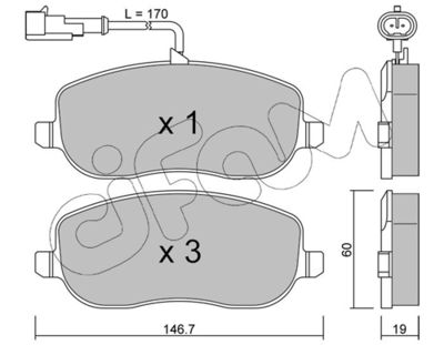 Brake Pad Set, disc brake 822-530-1