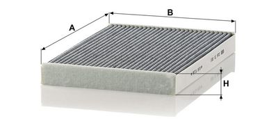 Cabinefilter met actieve kool past: RVI C, K, T VOLVO FH, FH II, FH III, FH16 II, FH16 III, FM II, FM III, FMX, FMX II, FMX III 09.05-