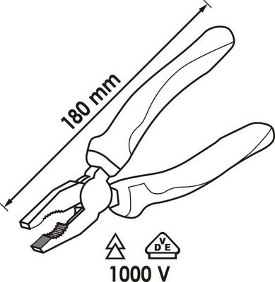 Vigor - Kombinované kliešte VDE 180mm