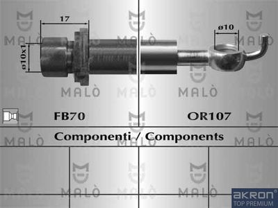 AKRON-MALÒ 80944 Тормозной шланг для TOYOTA YARIS (_P9_) 1.4 D-4D (NLP90_)