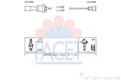 Комплект проводов зажигания FACET 4.7251 для MITSUBISHI OUTLANDER
