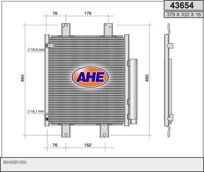 AHE 43654 Радиатор кондиционера  для SUBARU  (Субару Жуст)