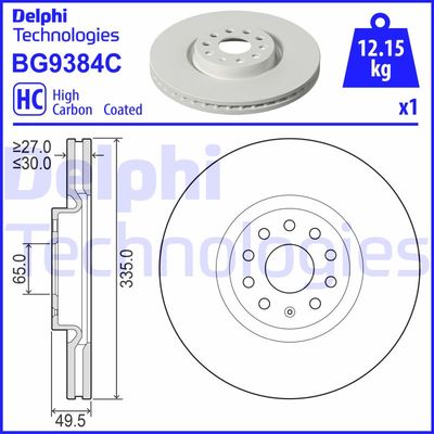 Тормозной диск DELPHI BG9384C для VW TERAMONT