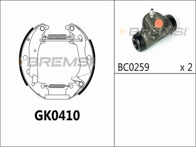 Комплект тормозных колодок BREMSI GK0410 для SEAT 124