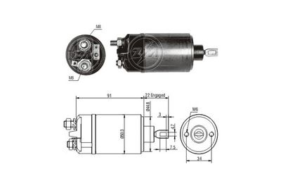 Тяговое реле, стартер ERA ZM621 для VW KAEFER