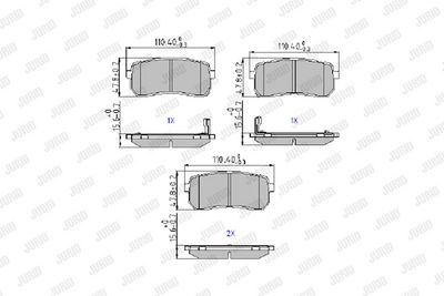 BREMSBELAGSATZ SCHEIBENBREMSE JURID 572596J 1