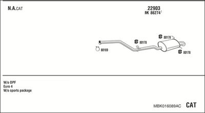 Układ wydechowy WALKER MBK016089AC