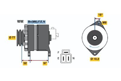 Генератор BOSCH 0 986 042 971 для TOYOTA HILUX