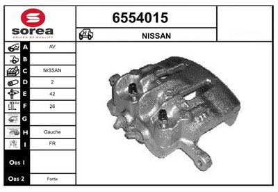 STARTCAR 6554015 Тормозной суппорт для NISSAN VANETTE Автобус (C22) 2.0 D (ULC22)