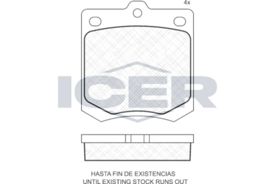 комплект спирачно феродо, дискови спирачки ICER 180110