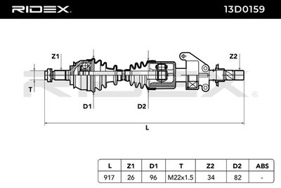 полуоска RIDEX 13D0159
