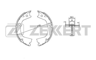 ZEKKERT BK-4455 Ремкомплект барабанных колодок  для SSANGYONG  (Сан-янг Актон)