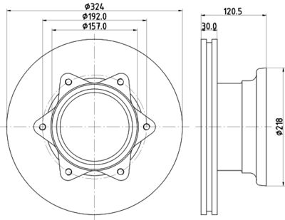 Тормозной диск HELLA 8DD 355 117-551 для MERCEDES-BENZ VARIO
